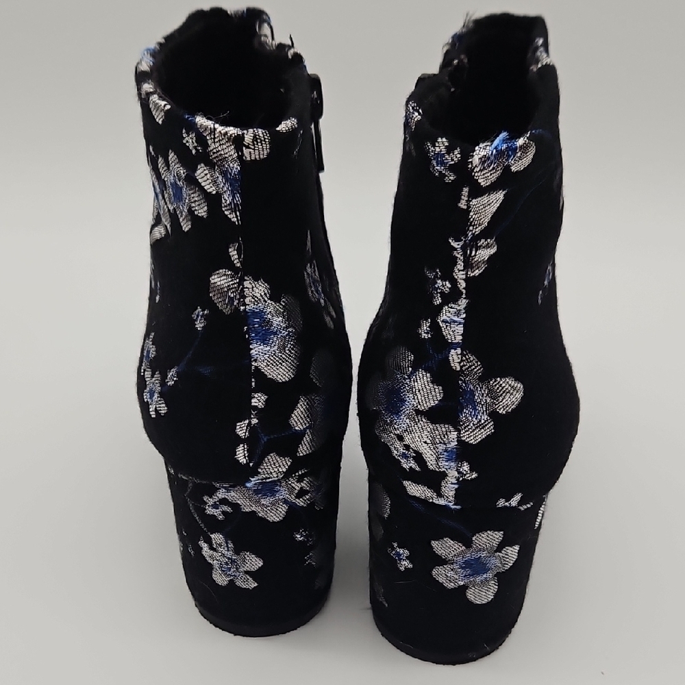 SO Floral Embroidered Ankle Boots - Black and Blue - Picture 7 of 14